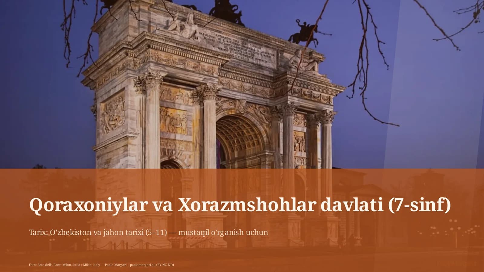 Qoraxoniylar va Xorazmshohlar davlati (7-sinf)
