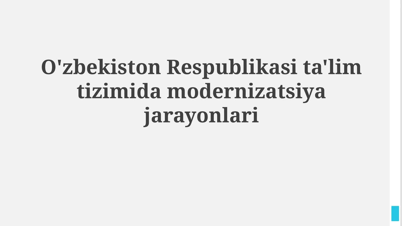 Ta'lim tizimi holati