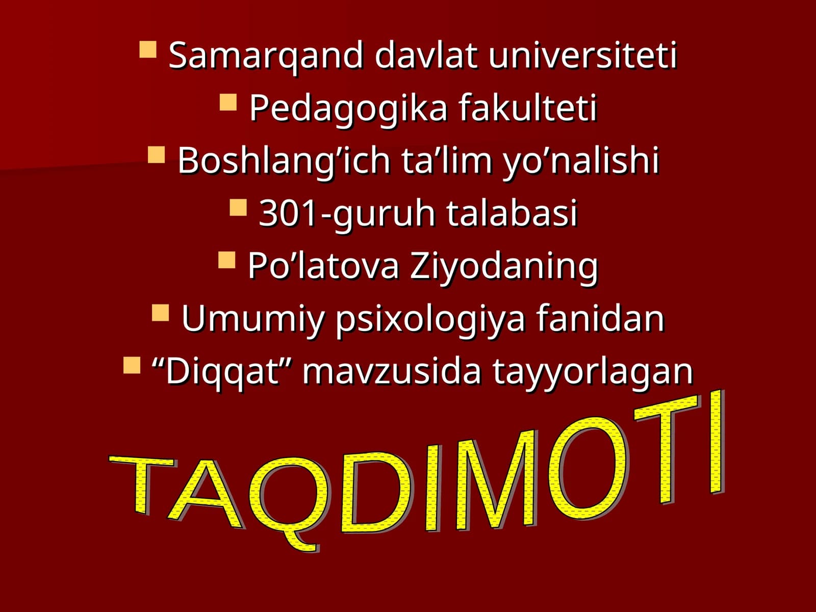 Diqqatning Xususiyatlari