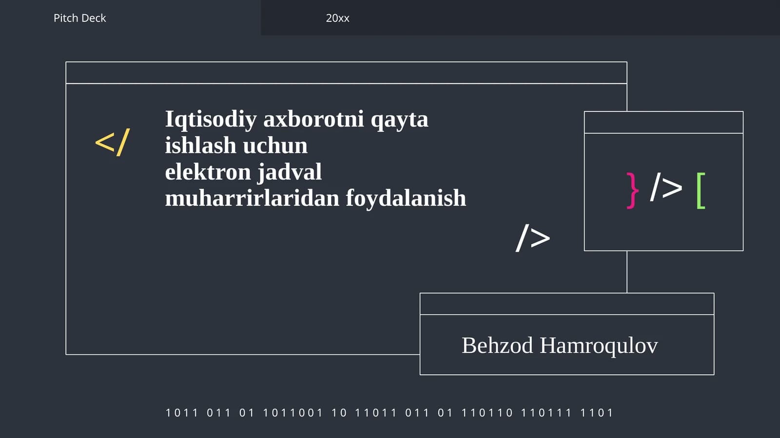 Iqtisodiy axborotni qayta ishlash uchun elektron jadval muharrirlaridan foydalanish