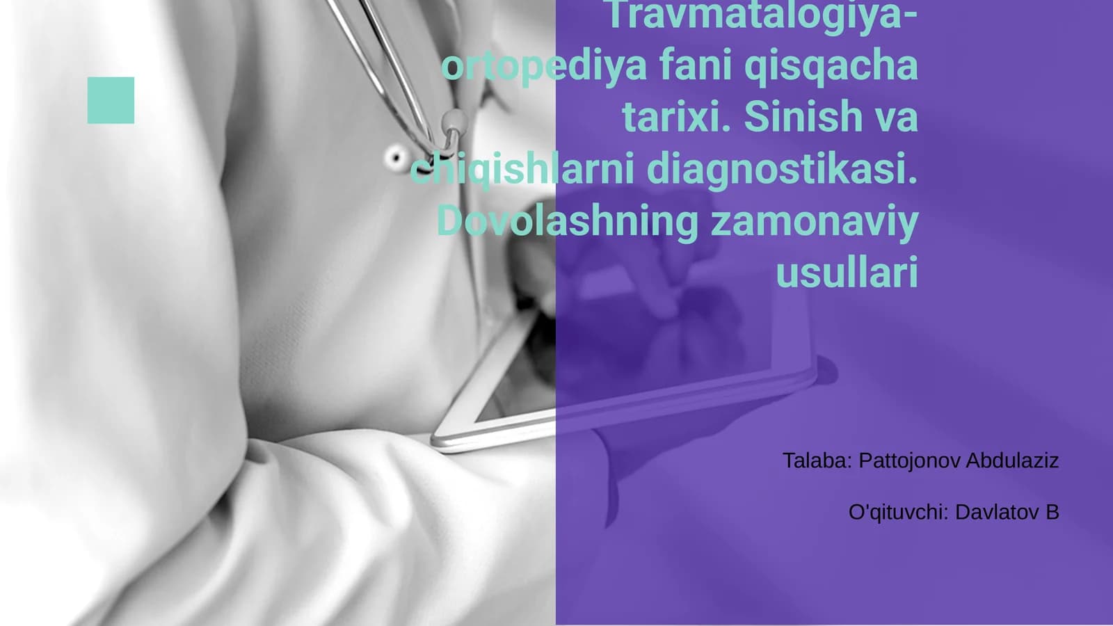 Travmatalogiya-ortopediya fani qisqacha tarixi