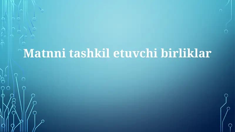 Matnnitashkiletuvchibirliklar