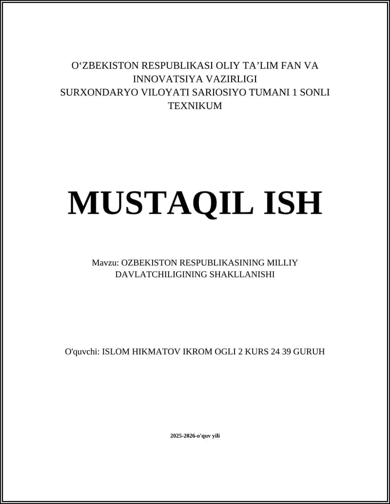 Oʻzbekistoning tarixiy ildizlari