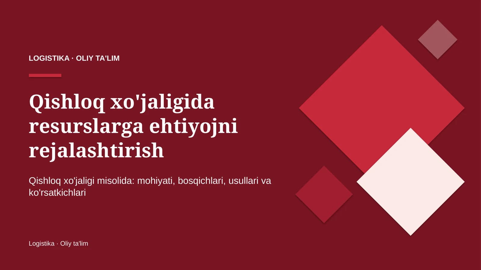 qishloq xo'jaligida resurslarga ehtiyojni rejalashtirish 9541