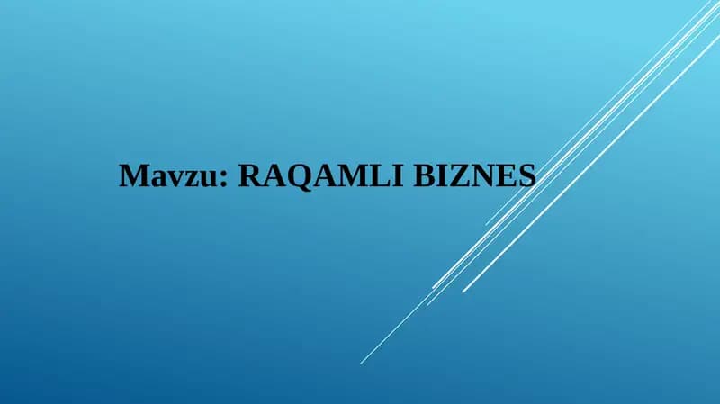 RAQAMLI BIZNES