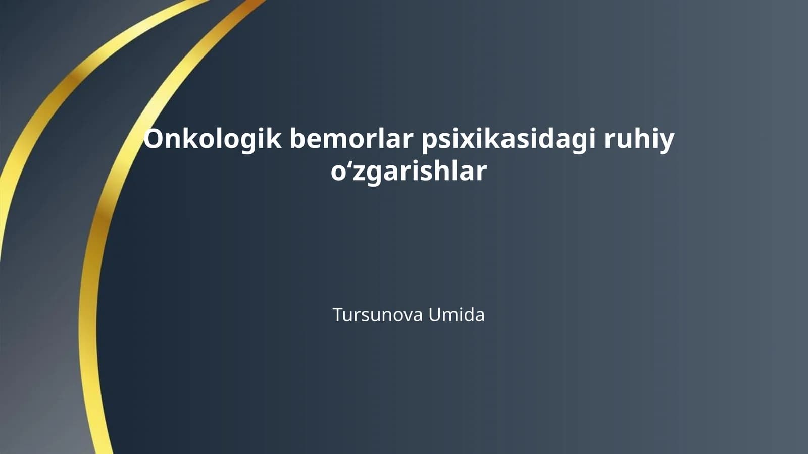 Onkologik bemorlar psixikasidagi ruhiy oʻzgarishlar