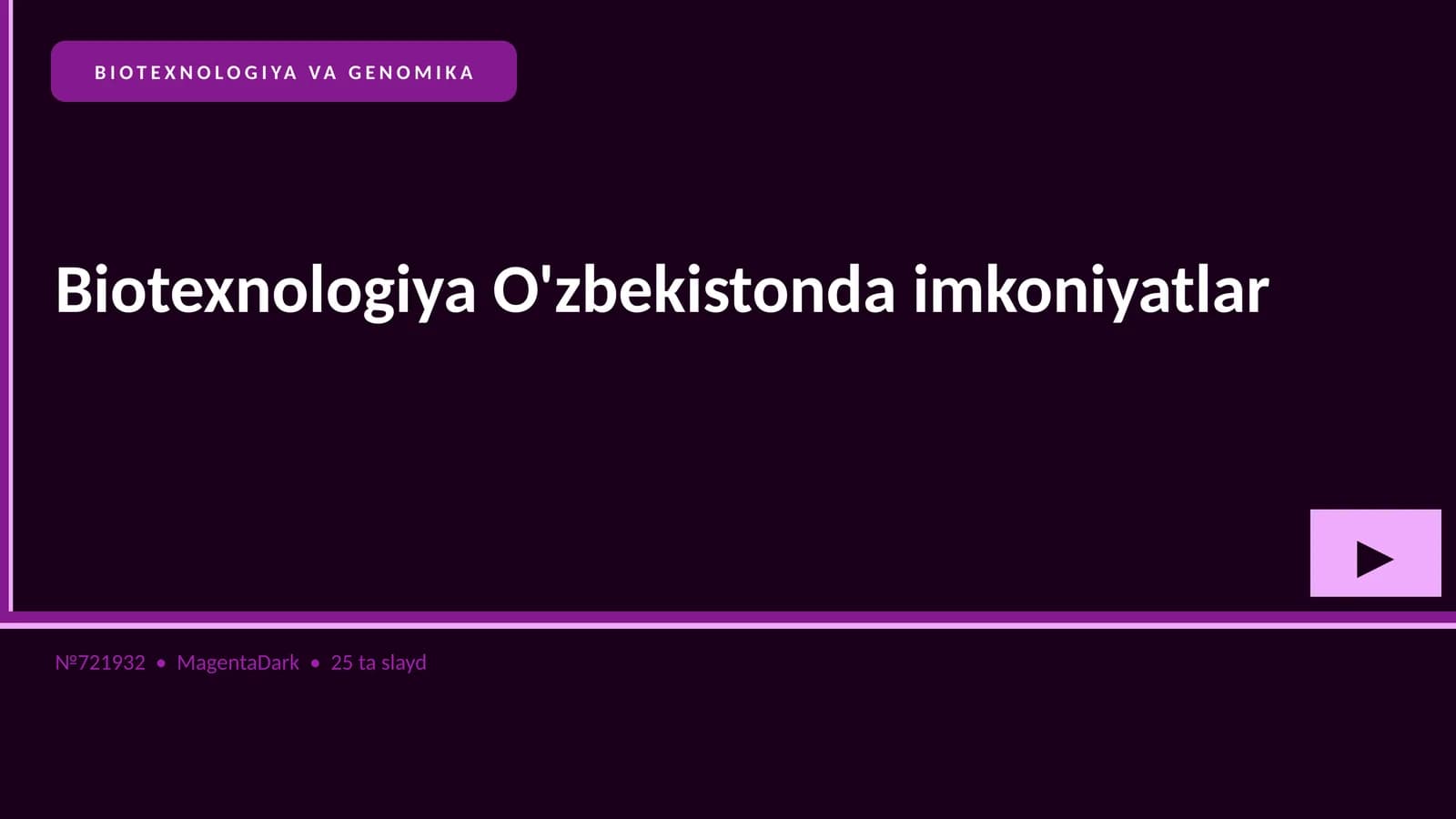 Biotexnologiya va Genomika