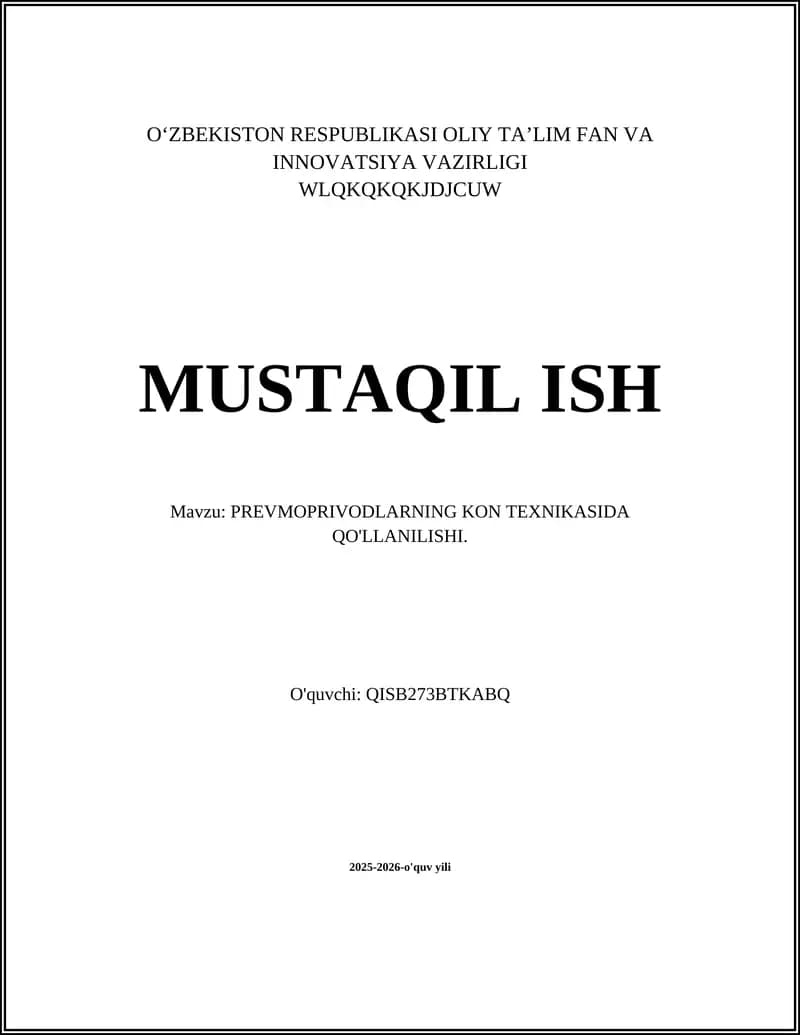 PREVMOPRIVODLARNING KON TEXNIKASIDA QO'LLANILISHI