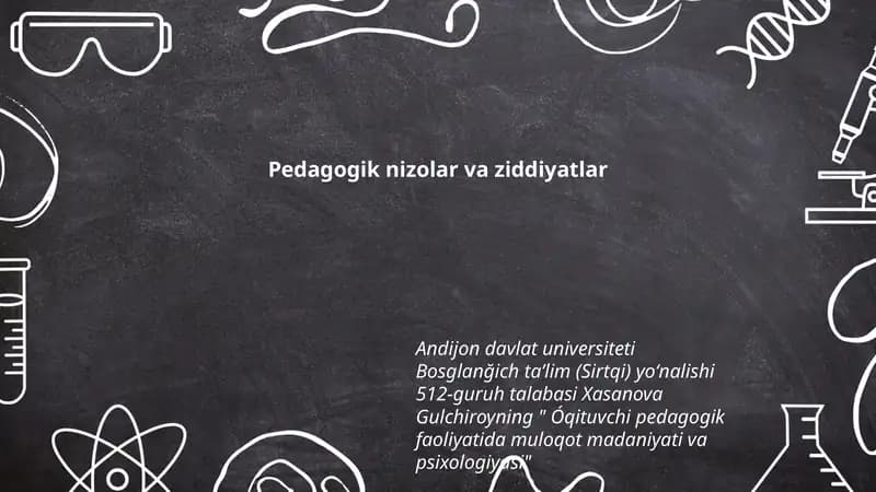 Óqituvchi pedagogik faoliyatida muloqot madaniyati va psixologiyasi