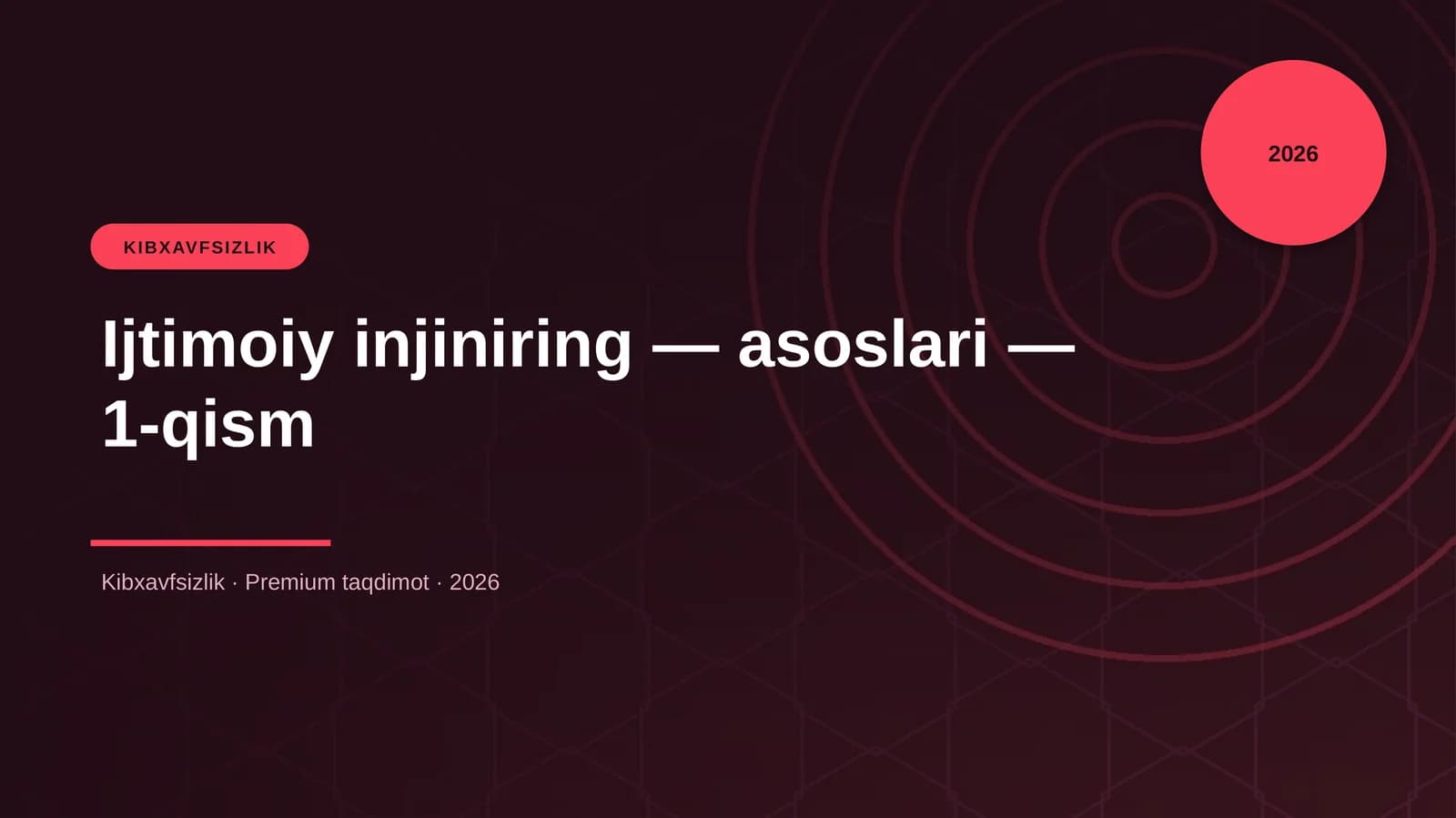 Ijtimoiy injiniring — asoslari — 1-qism