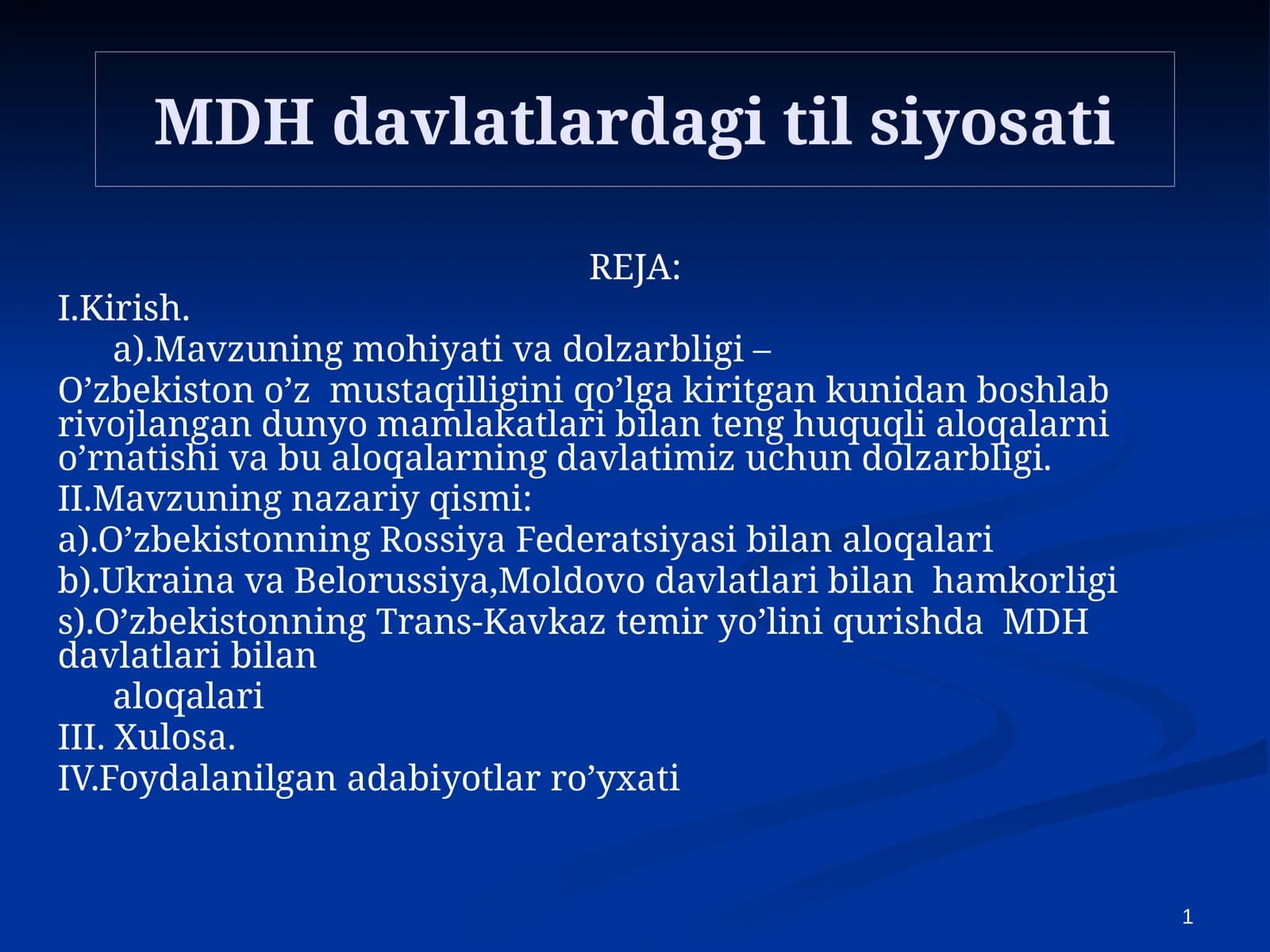 MDH davlatlardagi til siyosati