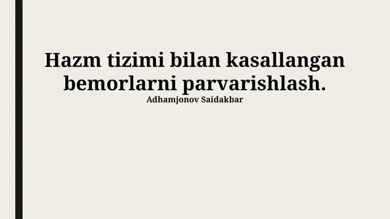 Peptik yarali kasallik va uning murakkabliklari