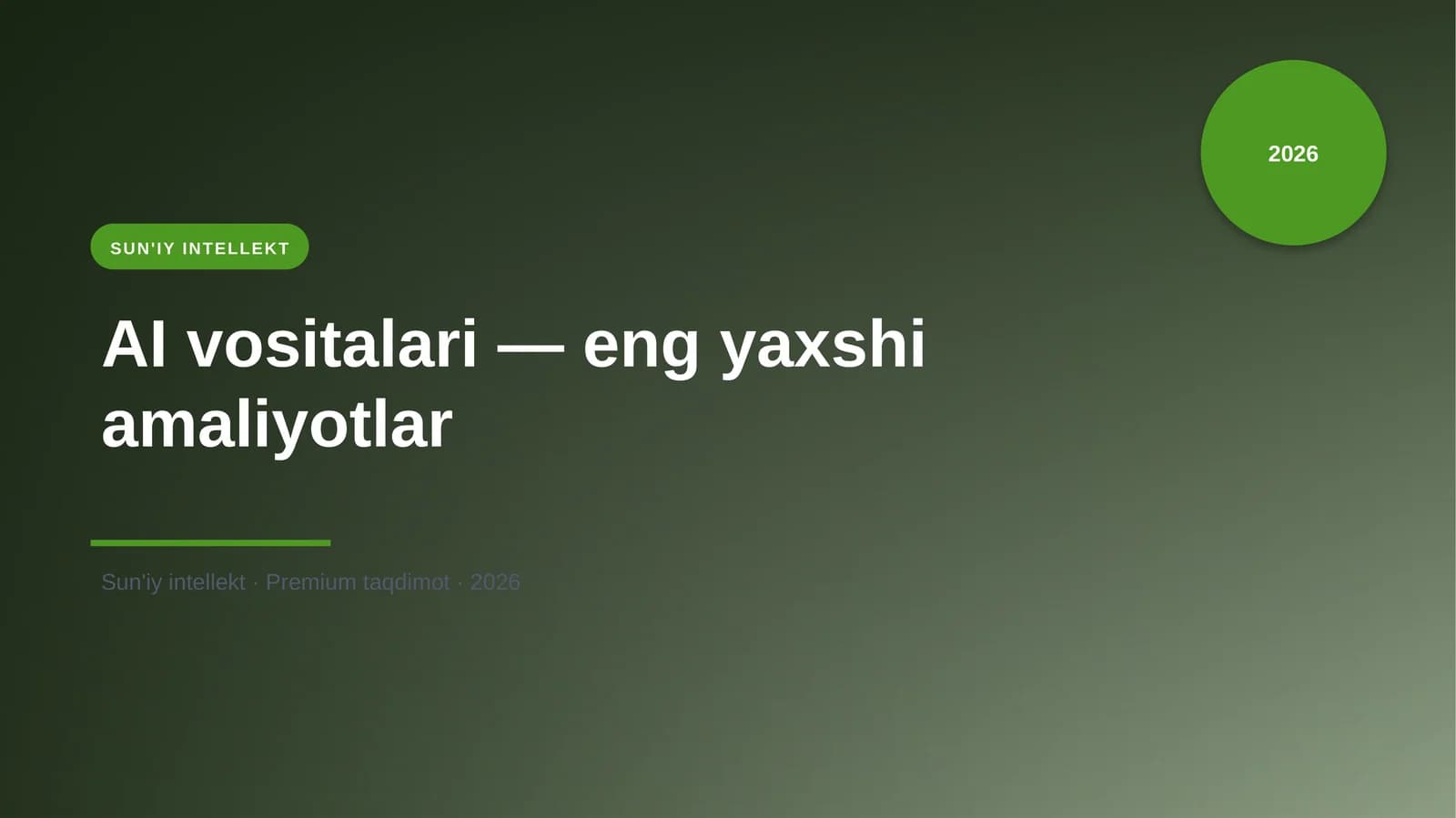 AI vositalari — eng yaxshi amaliyotlar