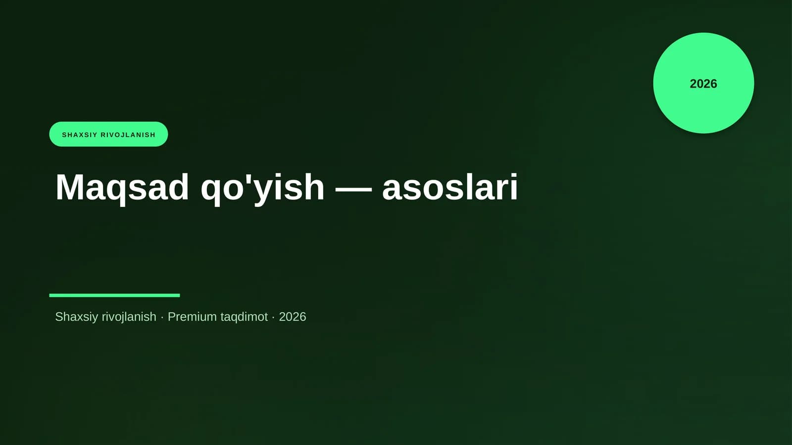 Maqsad qo'yish — asoslari