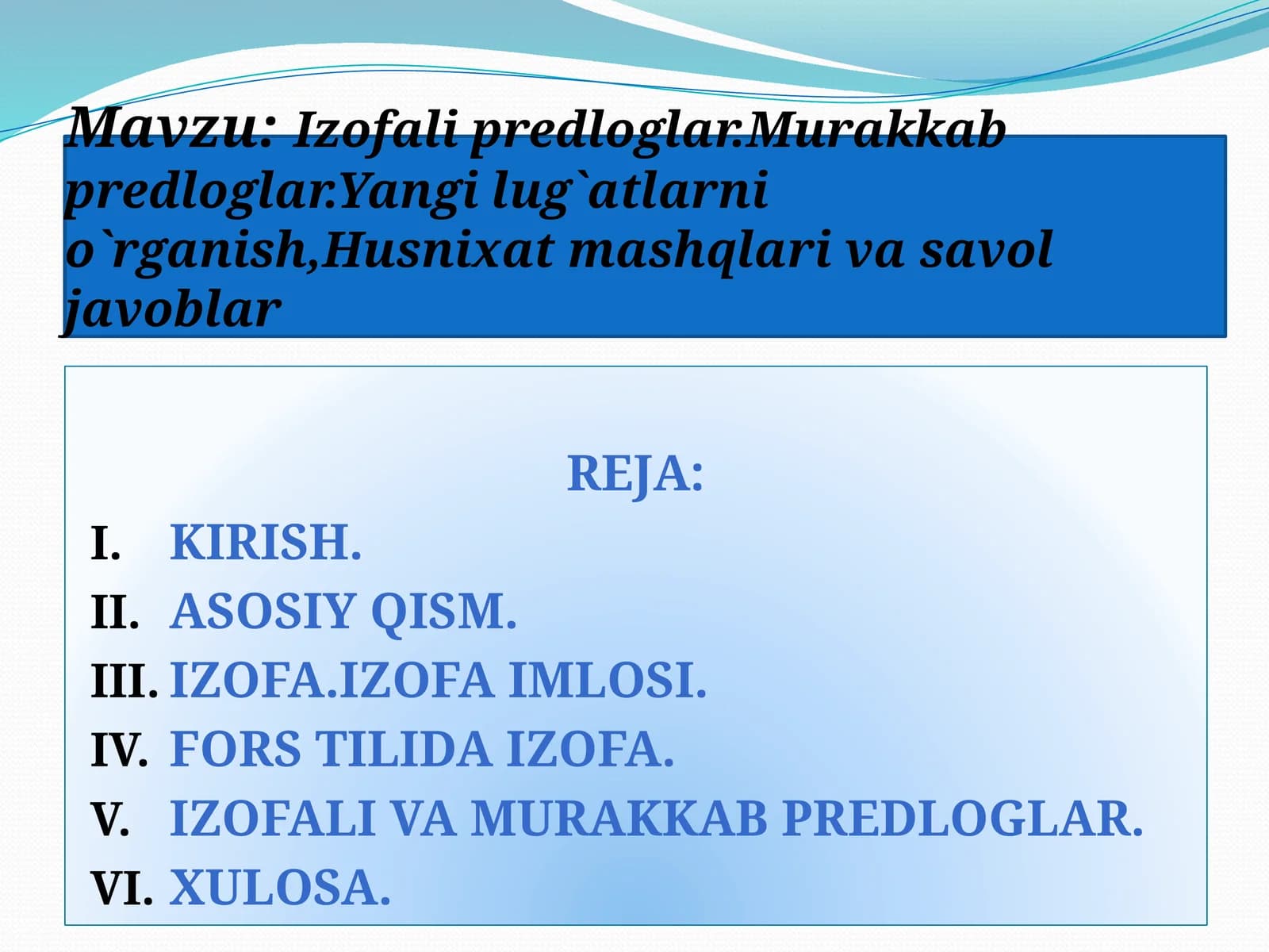 Izofa, Murakkab predloglar