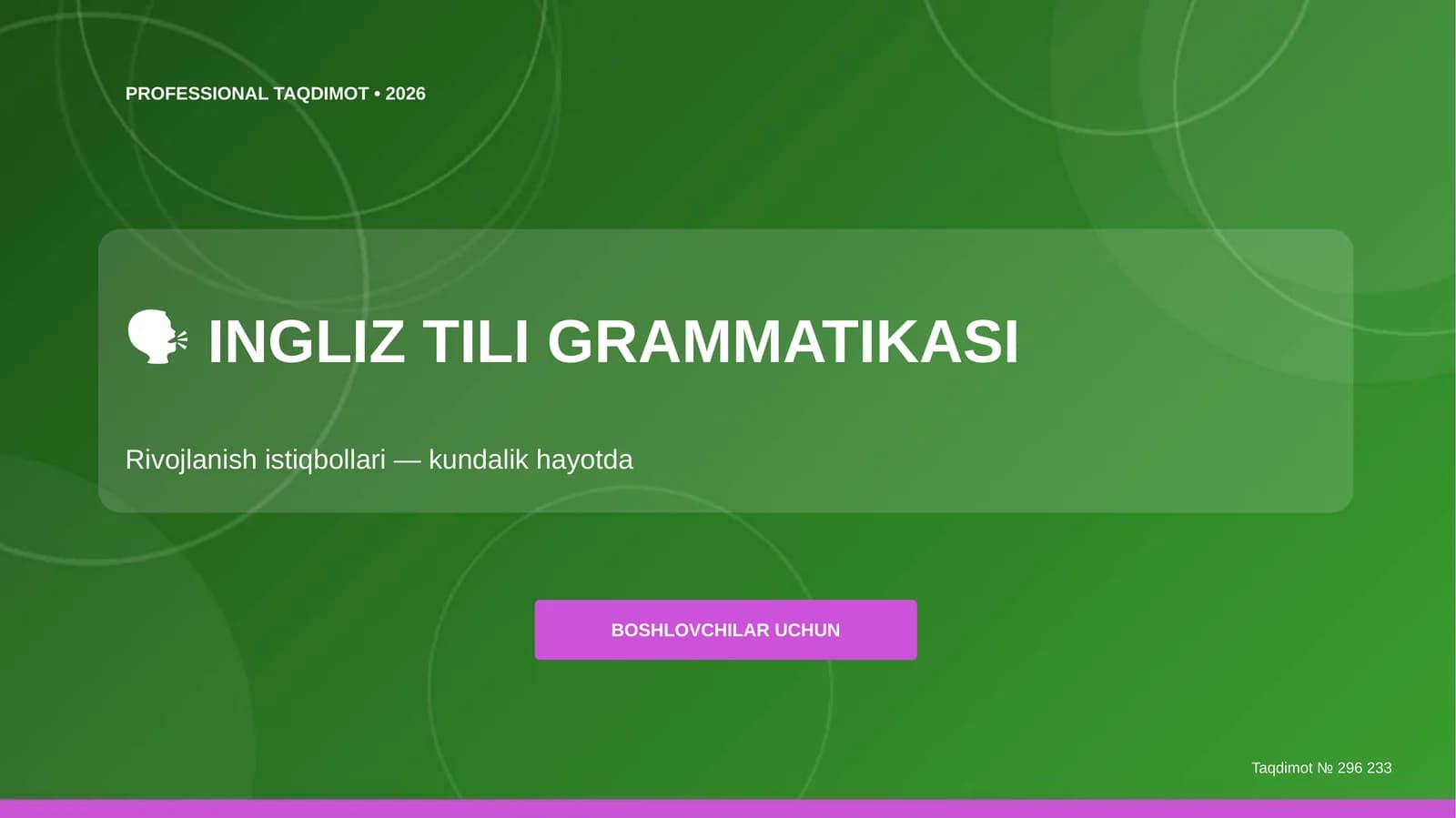 INGLIZ TILI GRAMMATIKASI