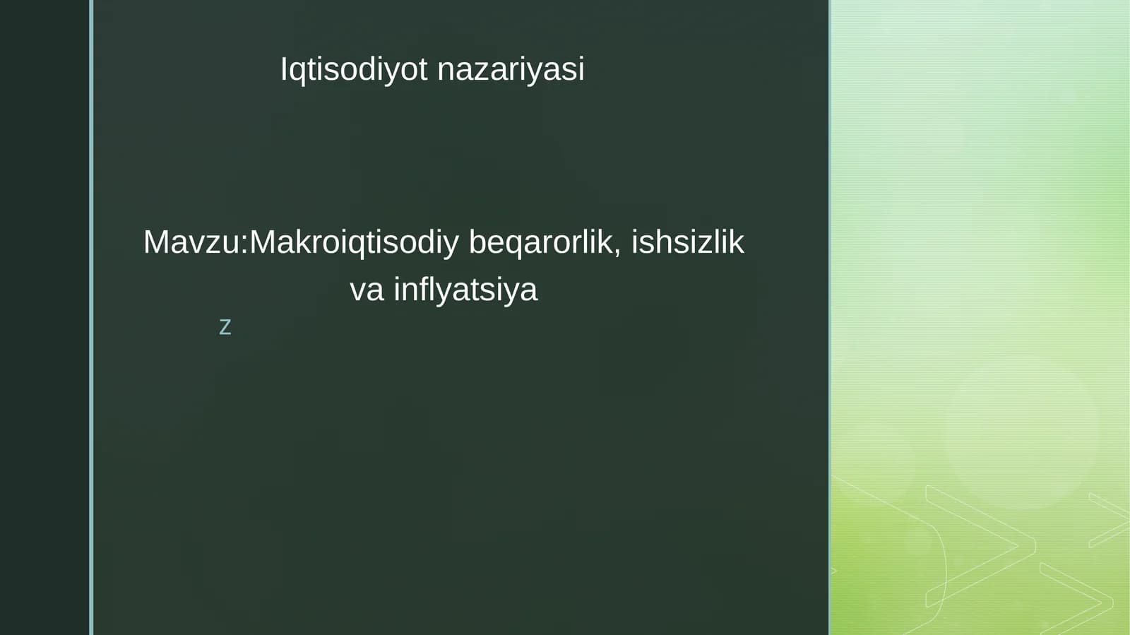 Makroiqtisodiy beqarorlik, ishsizlik va inflyatsiya