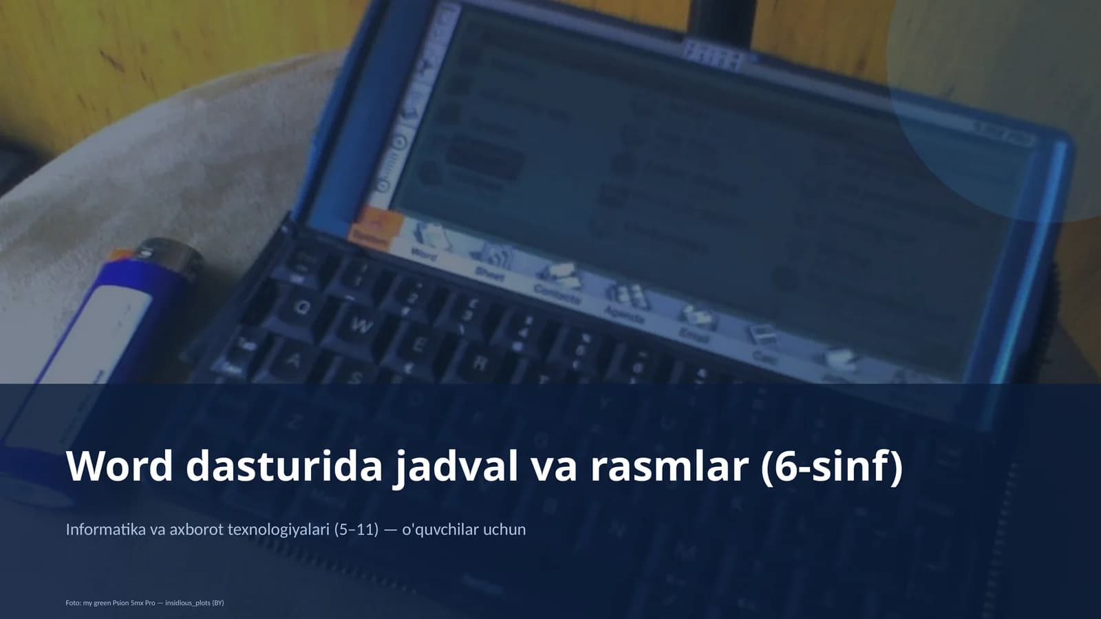Word dasturida jadval va rasmlar (6-sinf) Informatika va axborot texnologiyalari (5–11) — o'quvchilar uchun