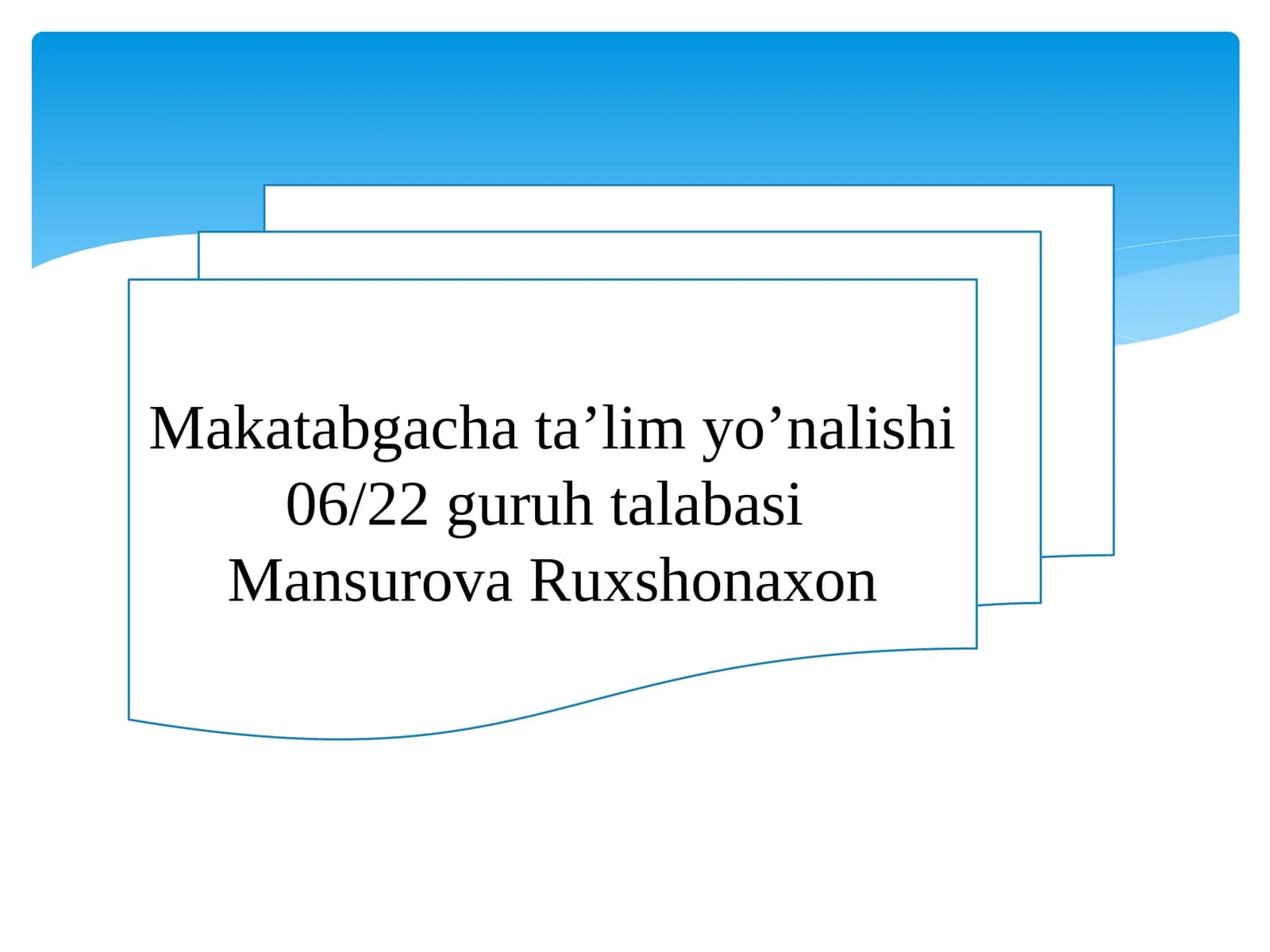 Maktabgacha ta’lim yo'nalishi