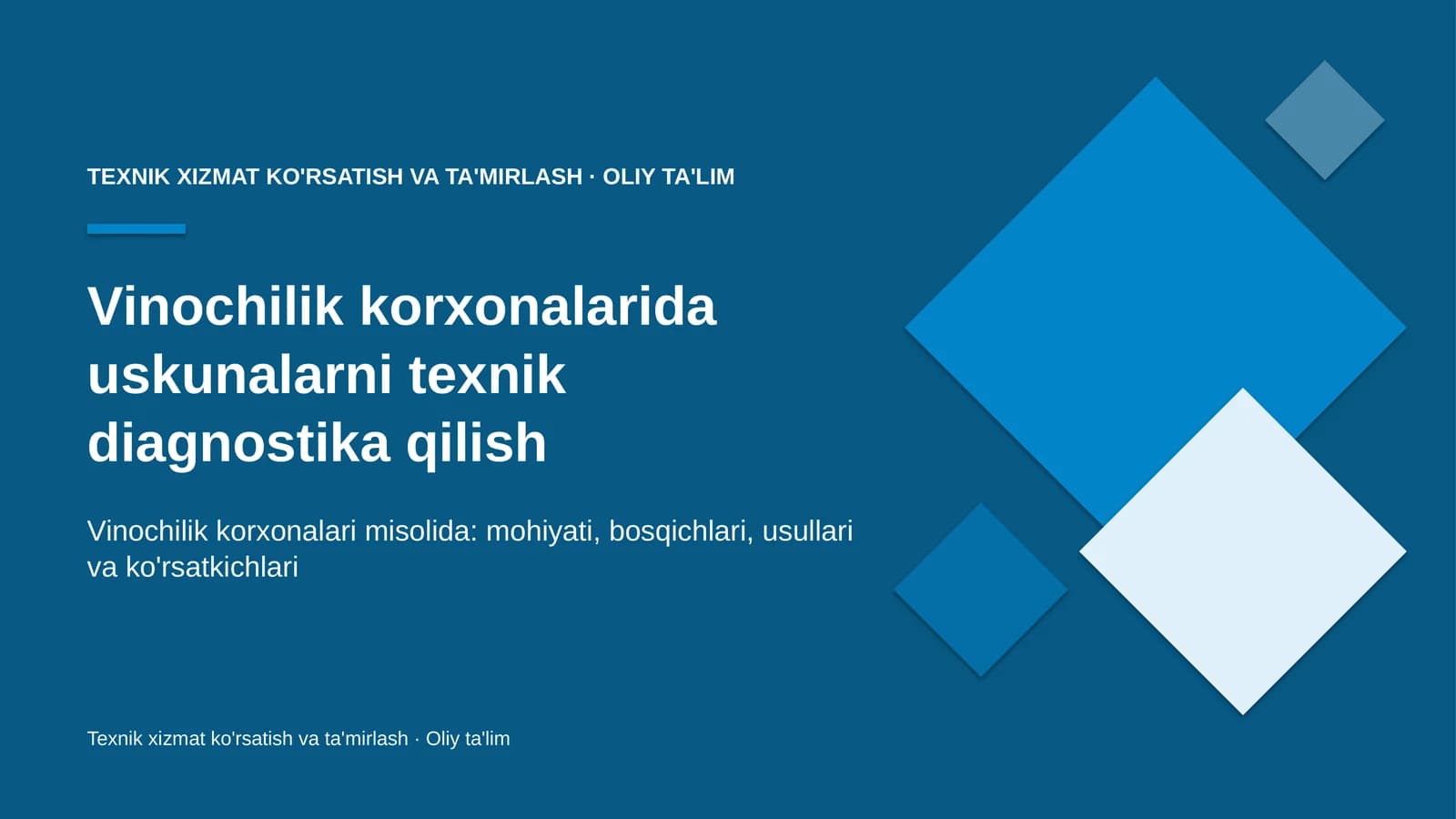 vinochilik korxonalarida uskunalarni texnik diagnostika qilish 5424