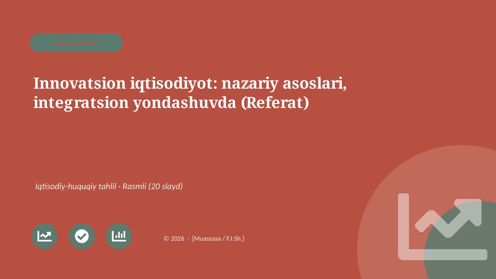 Innovatsion iqtisodiyot: nazariy asoslari, integratsion yondashuvda (Referat)