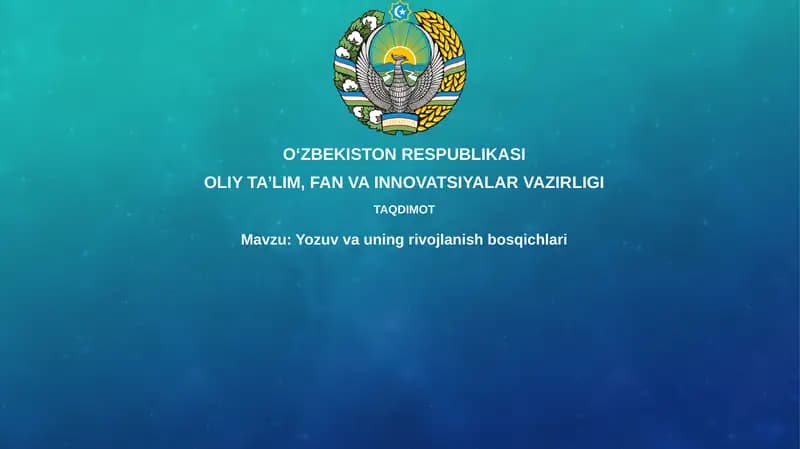Yozuv va uning rivojlanish bosqichlari