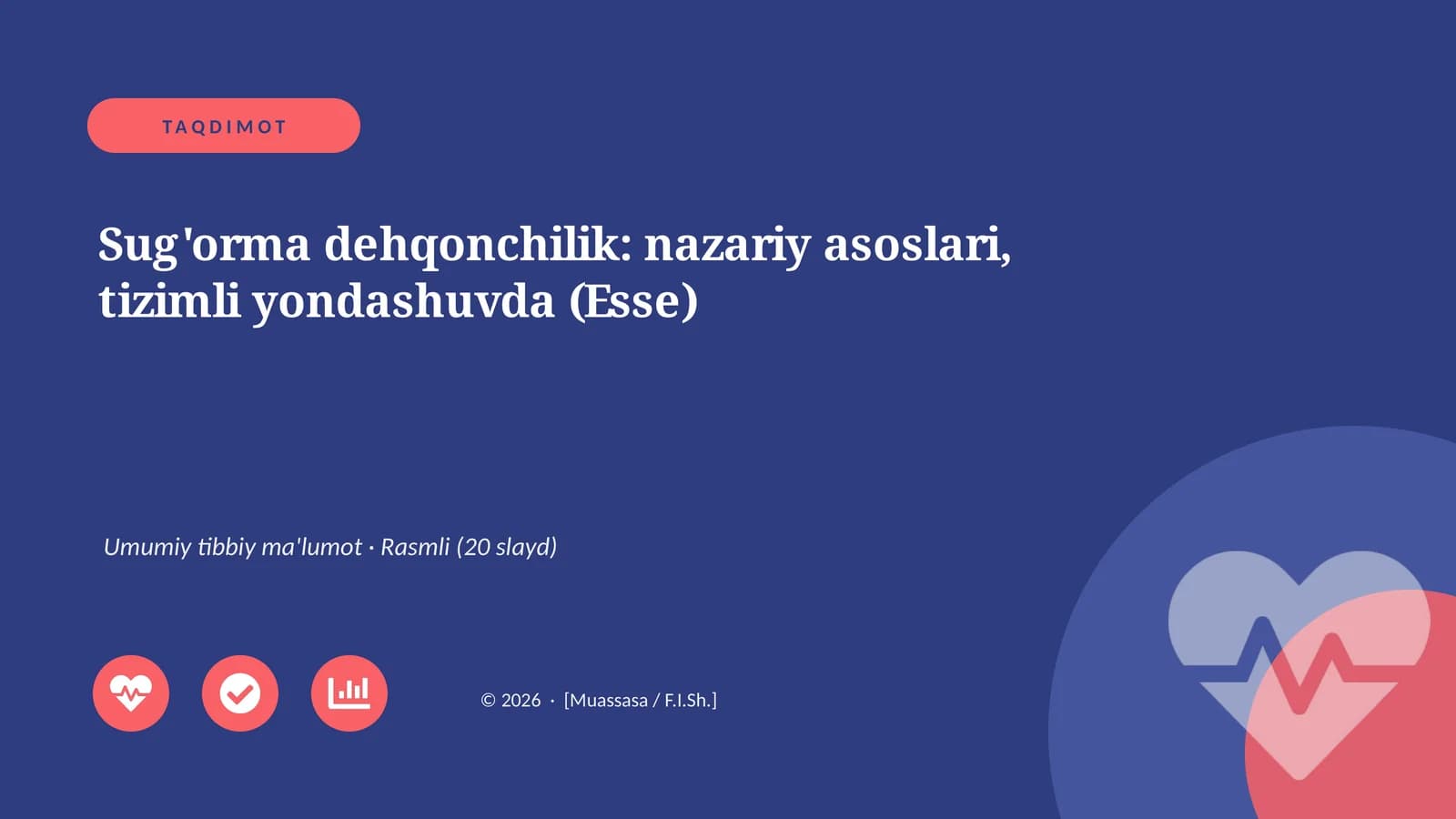 Sug'orma dehqonchilik: nazariy asoslari, tizimli yondashuvda (Esse)