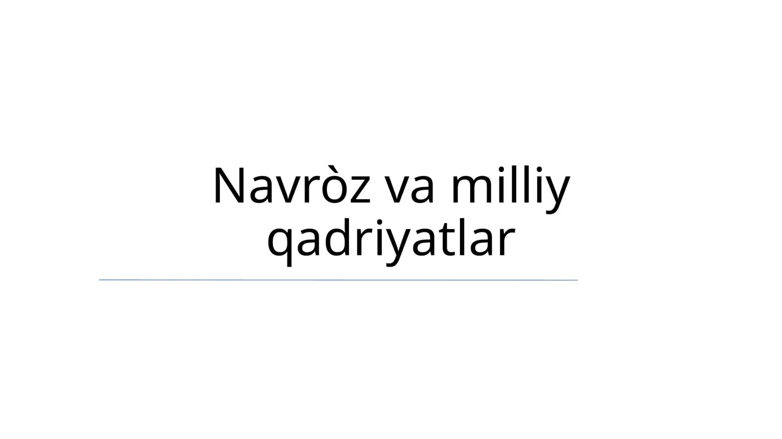 Navròz va milliy qadriyatlar