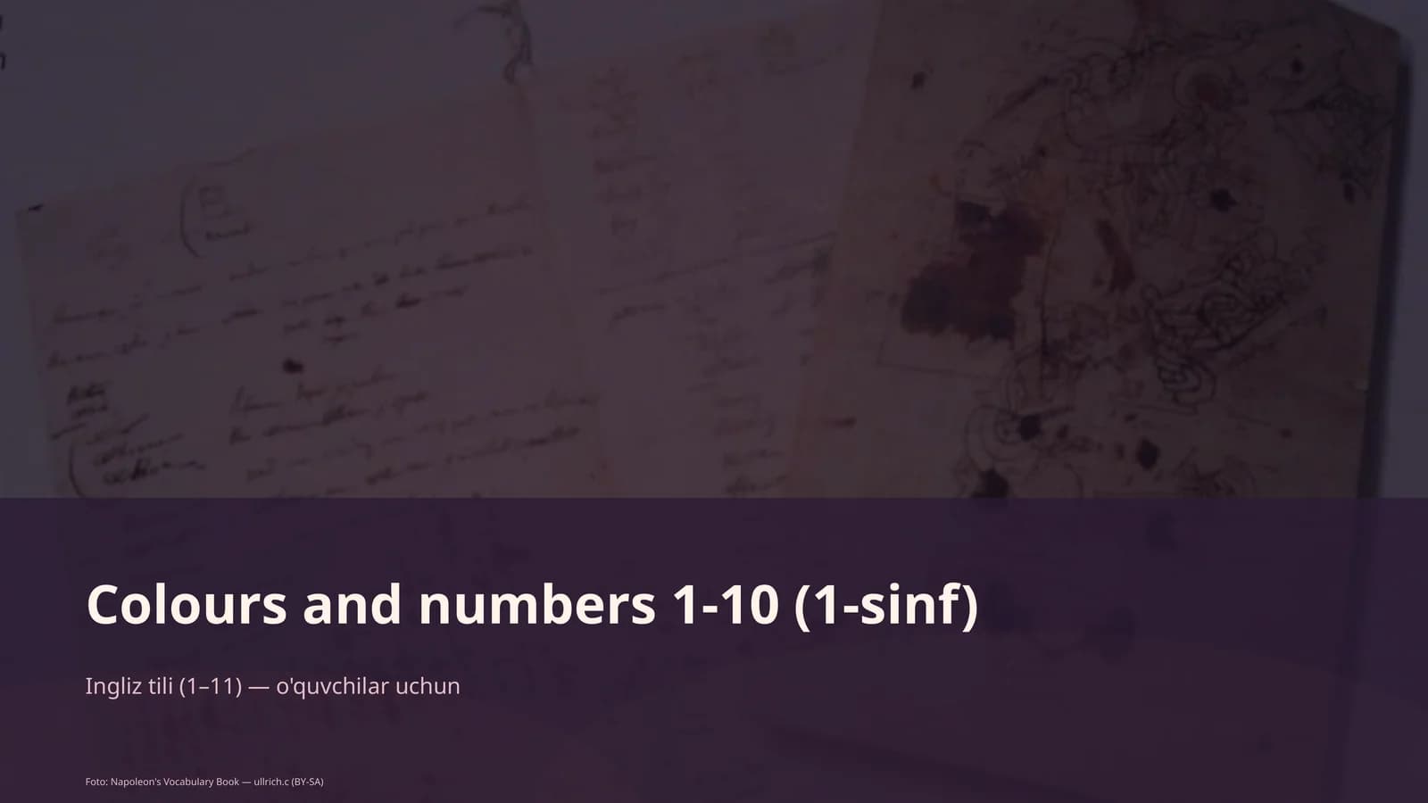 Colours and numbers 1-10 (1-sinf)