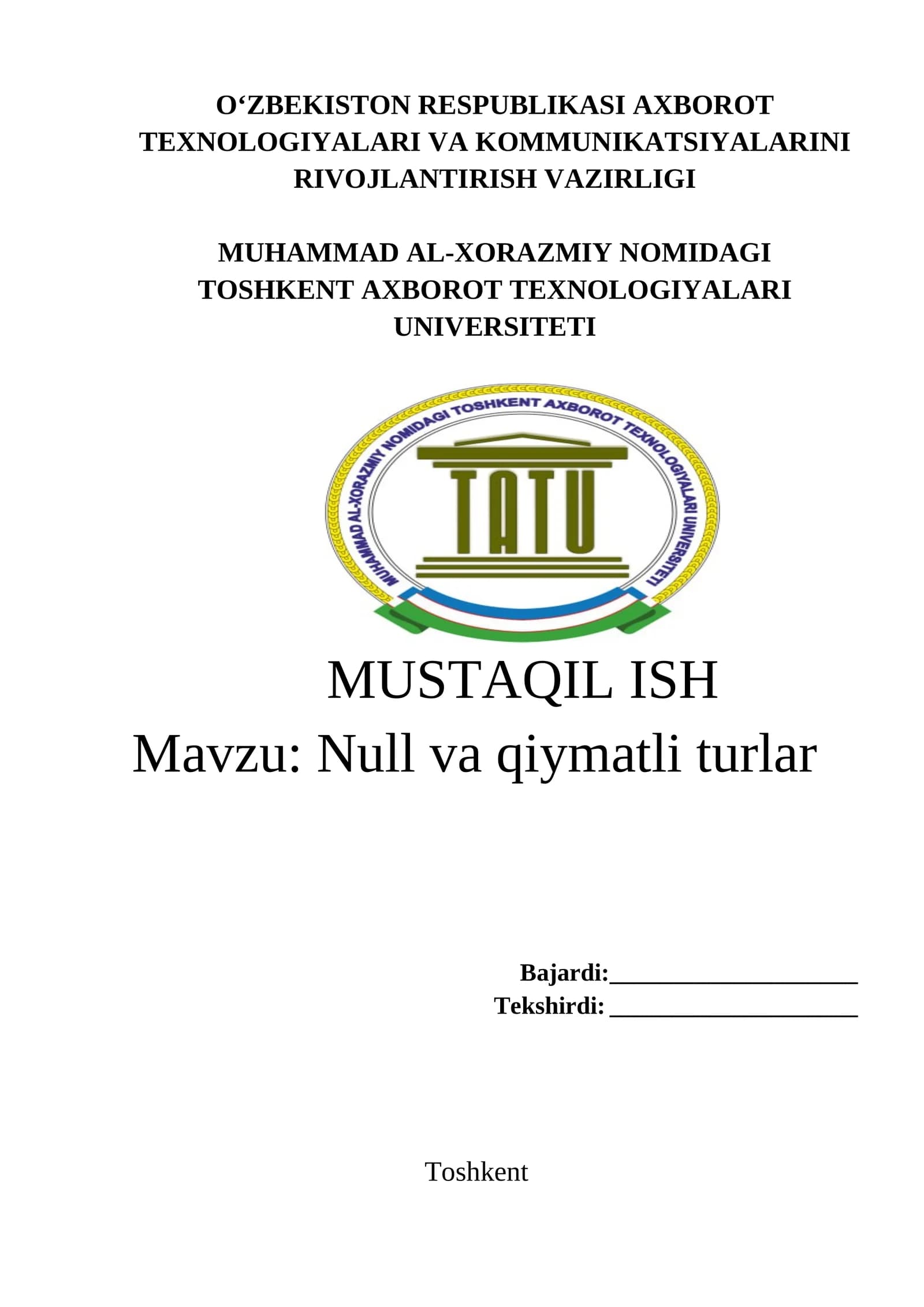 Null va qiymatli turlar