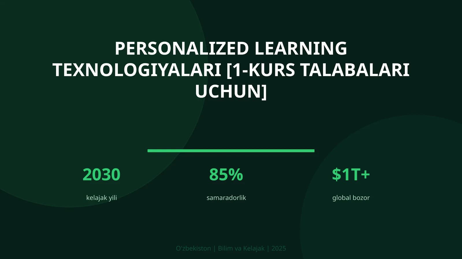Personalized learning texnologiyalari [1-kurs talabalari uchun]