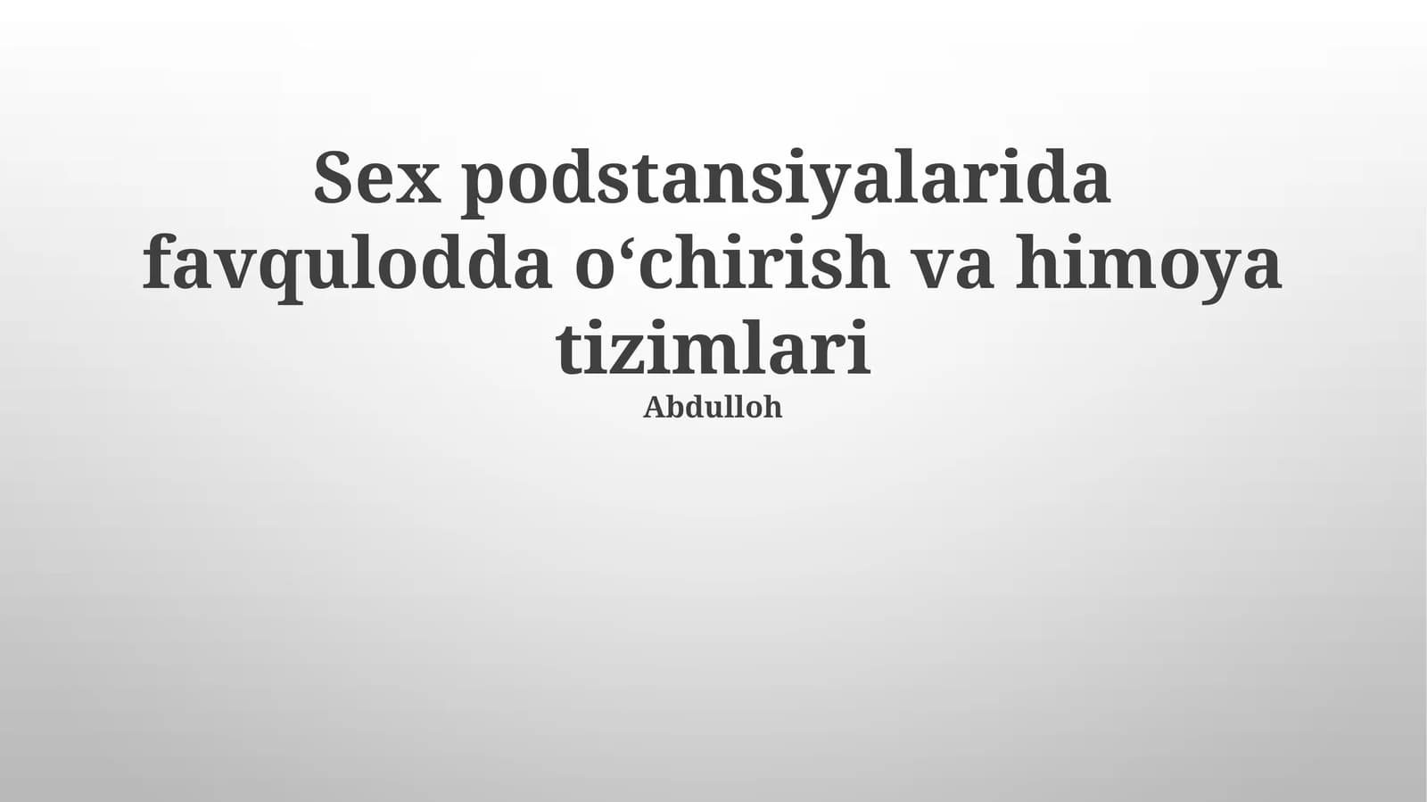 Favqulodda o‘chirish va himoya tizimlari