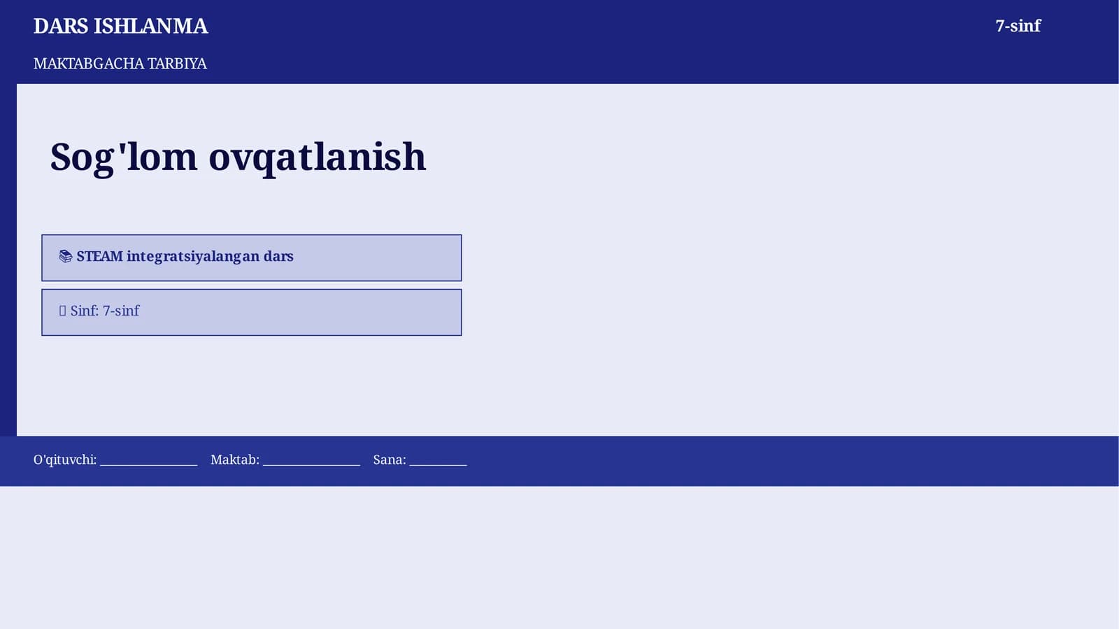 Sog'lom ovqatlanish