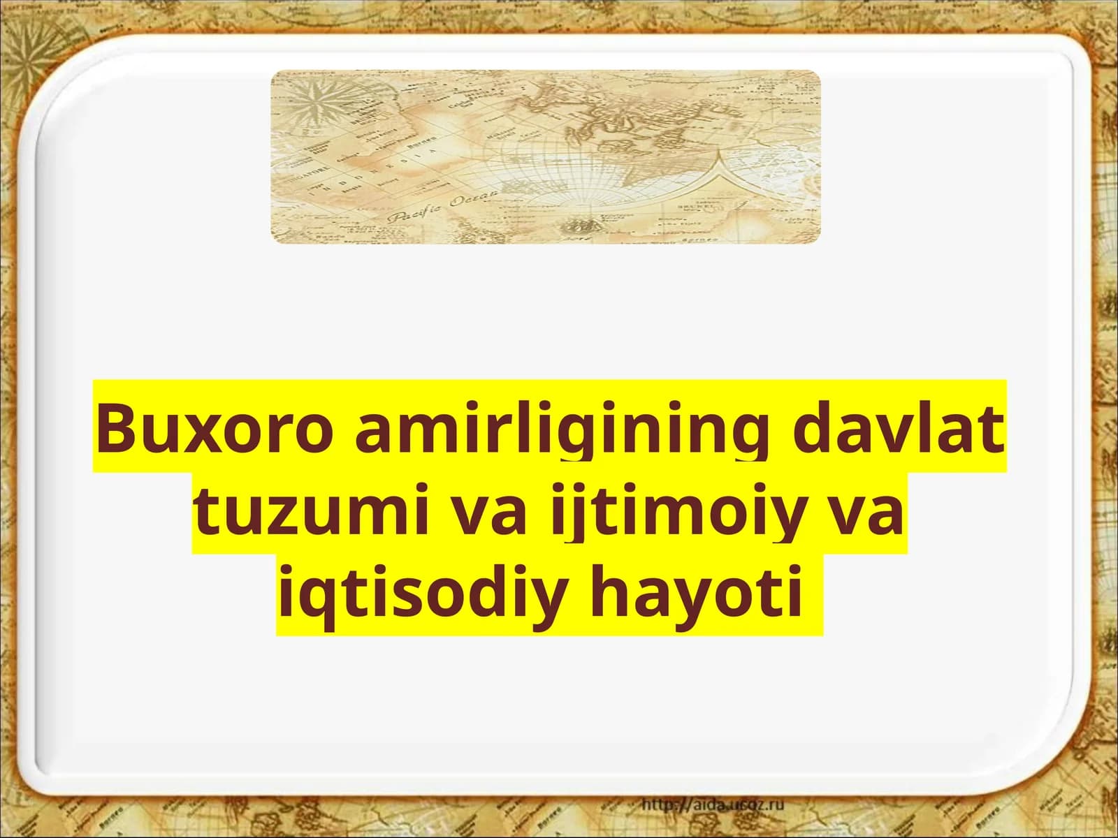 Buxoro amirligining davlat tuzumiy va ijtimoiy hayoti