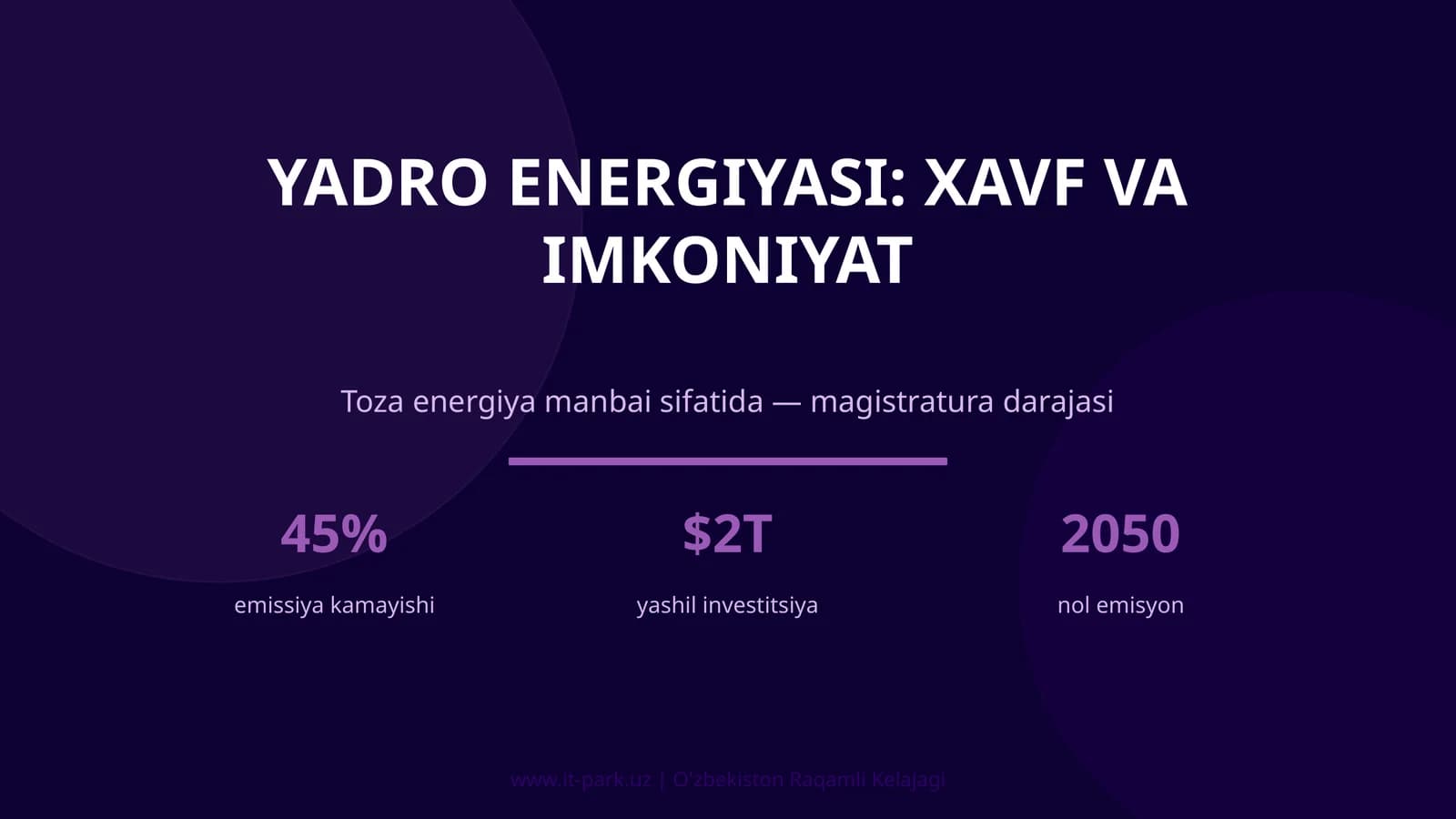 Yadro energiyasi: xavf va imkoniyat