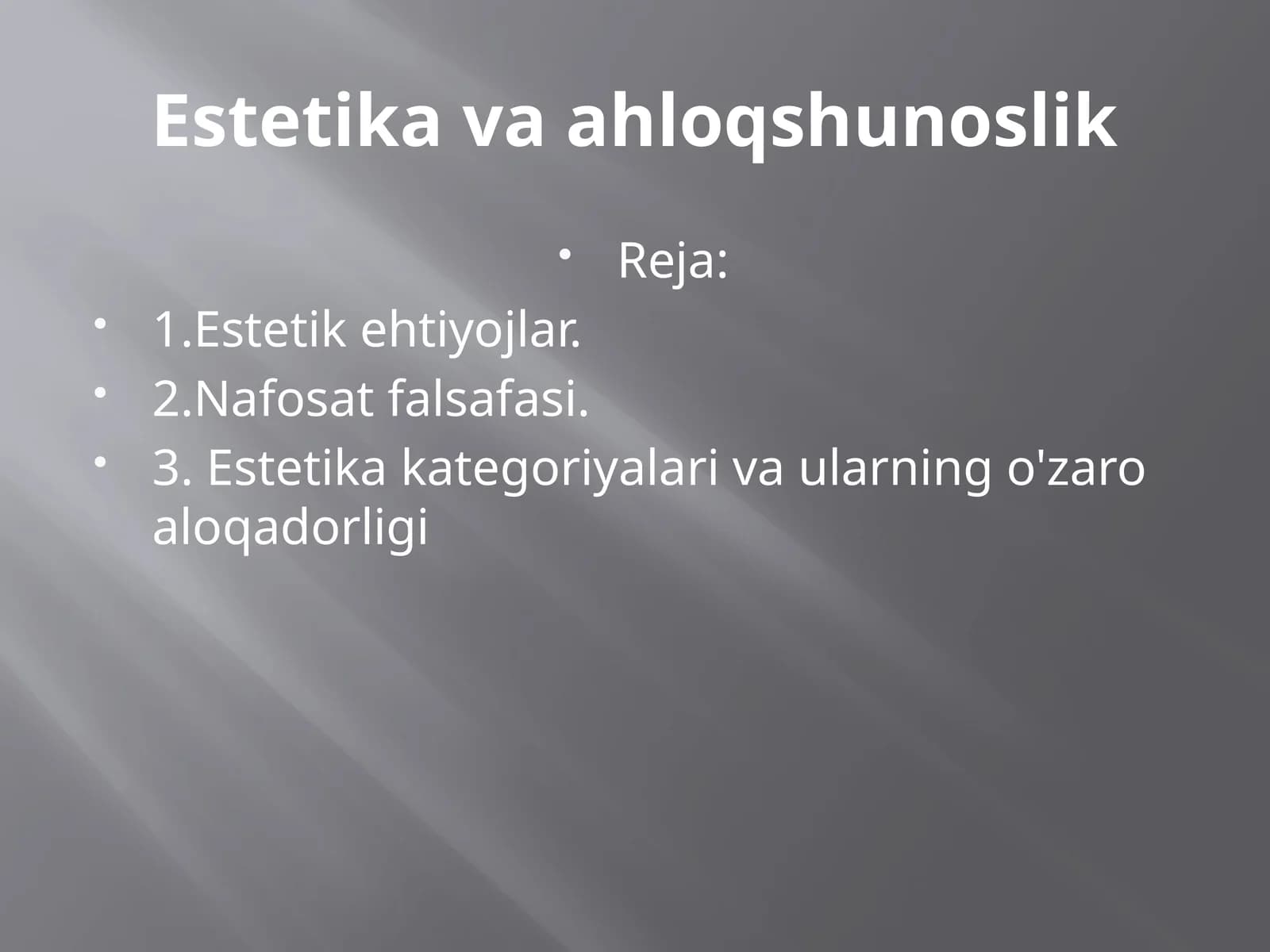 Estetika va ahloqshunoslik