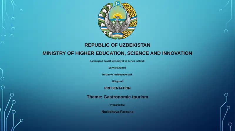 Gastronomic tourism