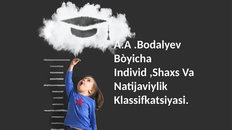 A.A.Bodalyev Bòyicha Individ, Shaxs Va Natijaviylik Klassifkatsiyasi