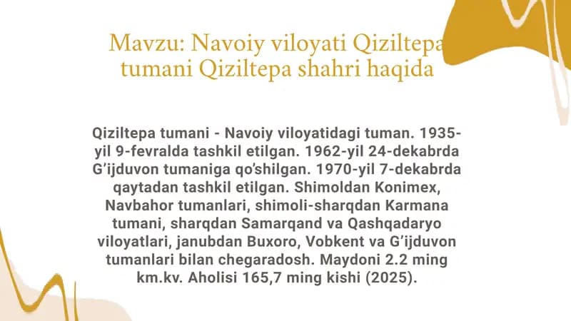 Qiziltepa tumani - Navoiy viloyati