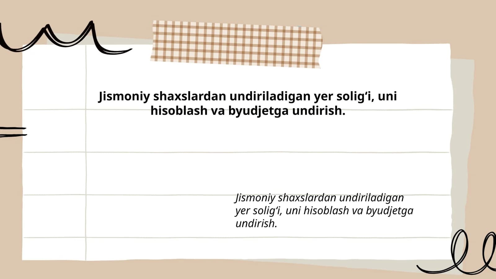 Jismoniy shaxslardan undiriladigan yer solig‘i