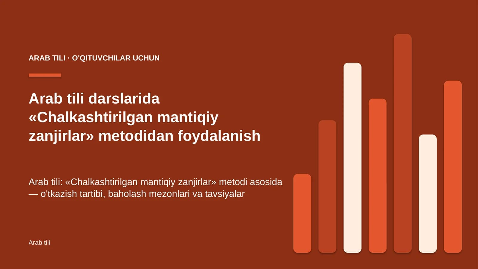 arab tili darslarida chalkashtirilgan mantiqiy zanjirlar metodidan foydalanish 8138