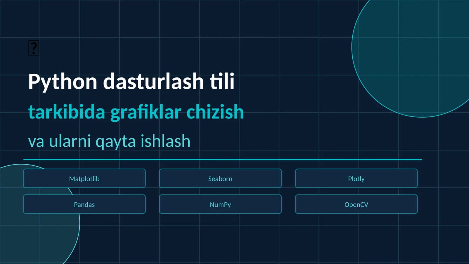 Python dasturlash tili tarkibida grafiklar chizish va ularni qayta ishlash