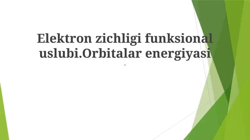 Orbitalar energiyasi