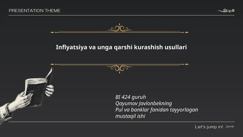 Inflyatsiya va unga qarshi kurashish usullari