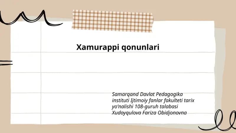 Xamurappi qonunlari