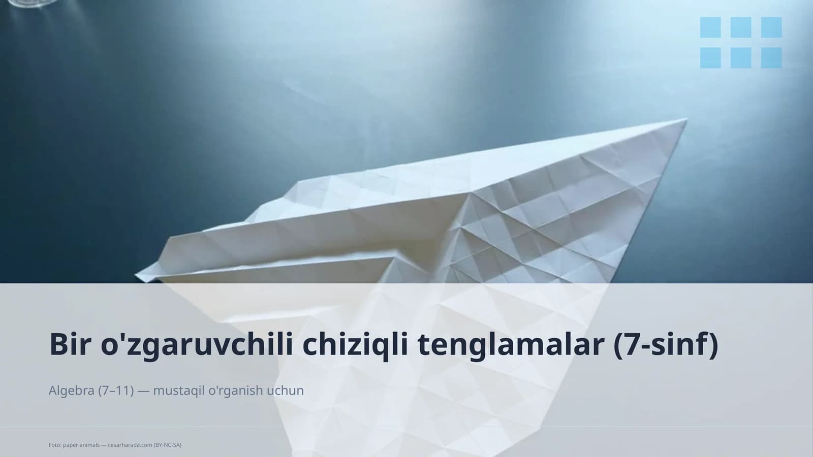 Bir o'zgaruvchili chiziqli tenglamalar (7-sinf)