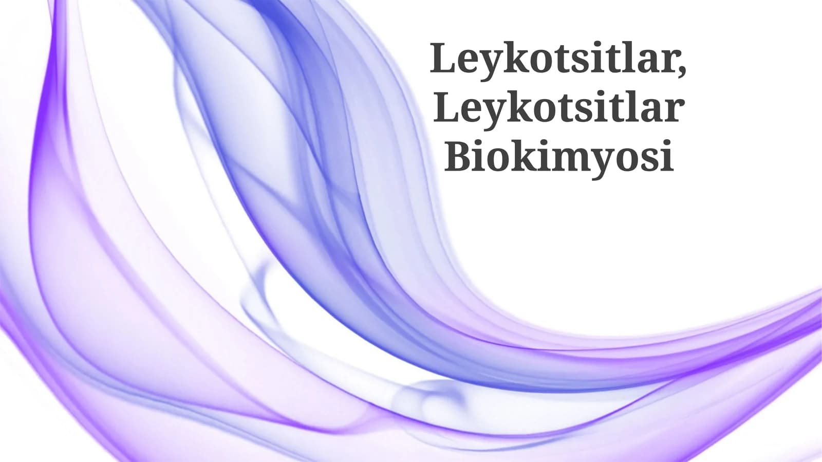 Leykotsitlar, Leykotsitlar Biokimyosi