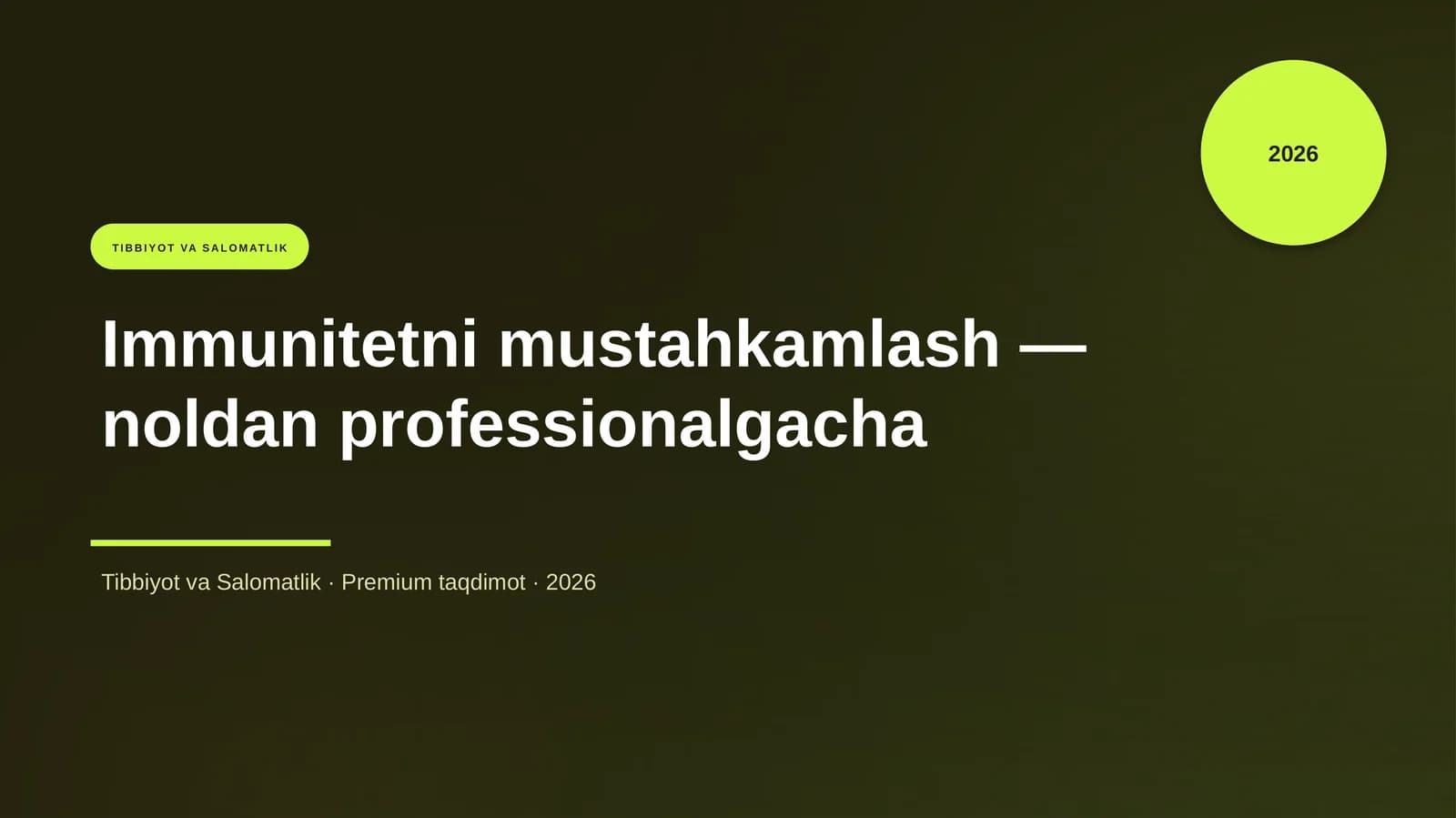 Immunitetni mustahkamlash — noldan professionalgacha