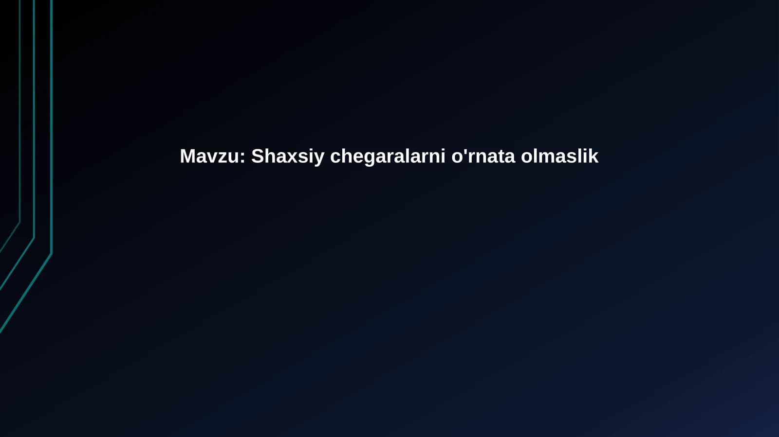 Shaxsiychegaralarnio'rnataolmaslik