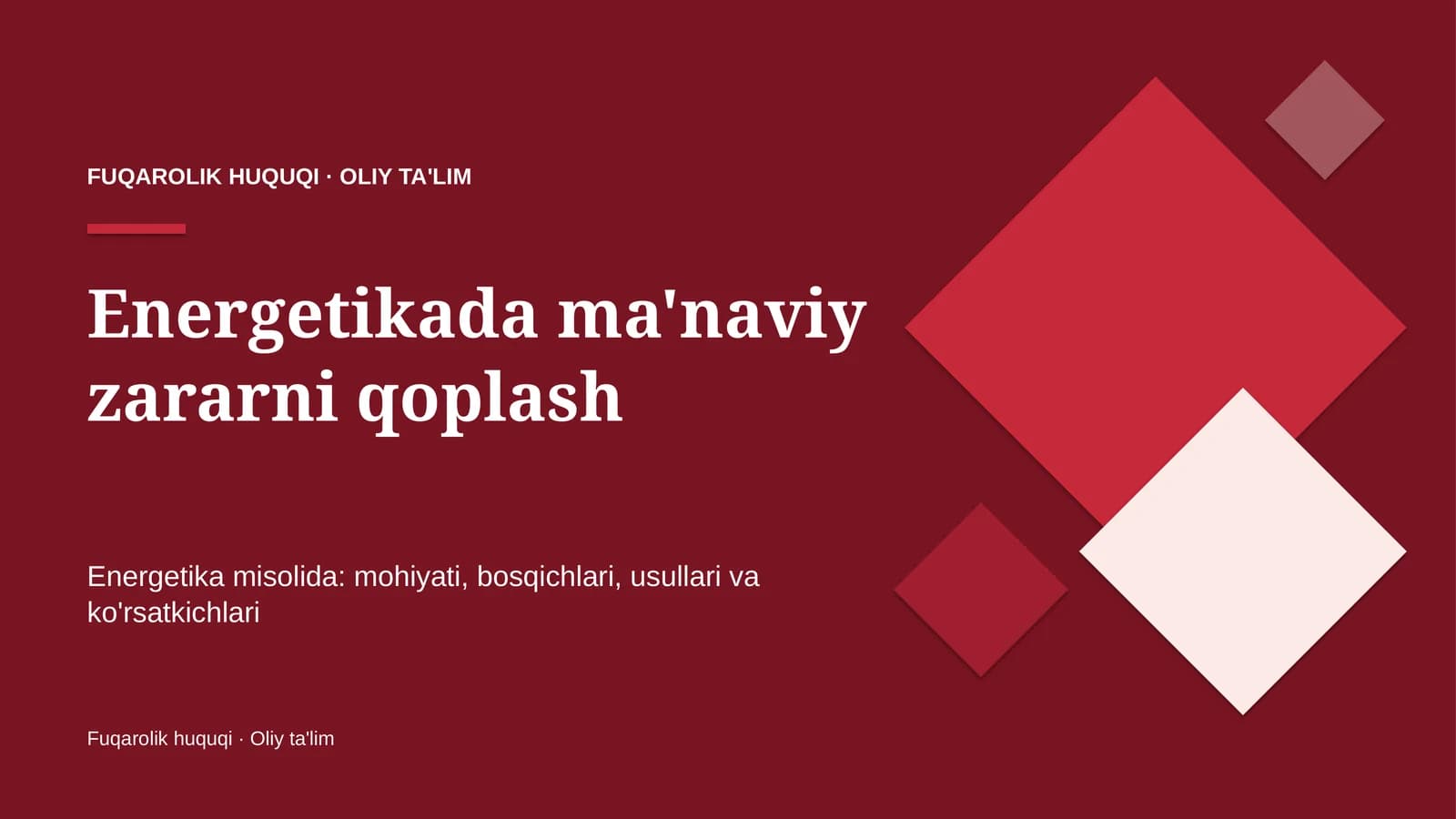 energetikada ma'naviy zararni qoplash 3004